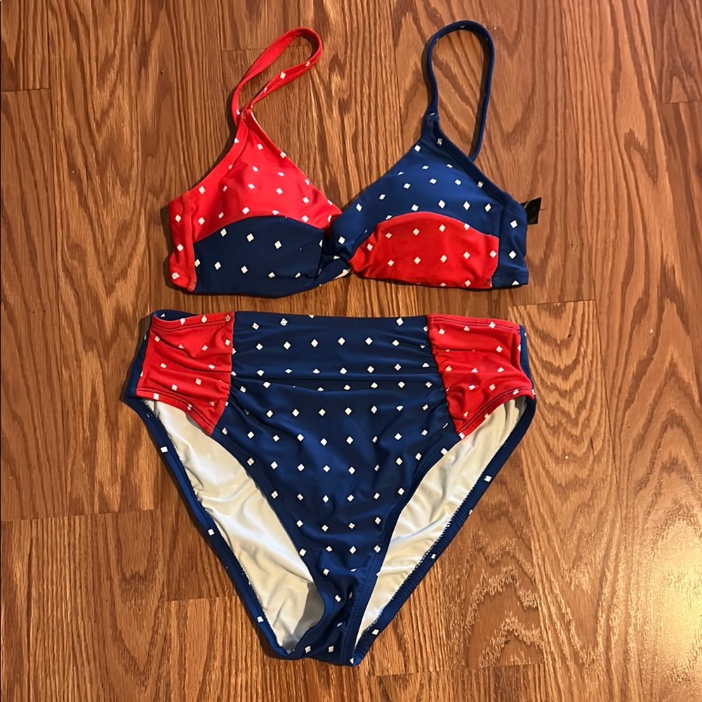 Sea Angel Red and Blue Bikini Set